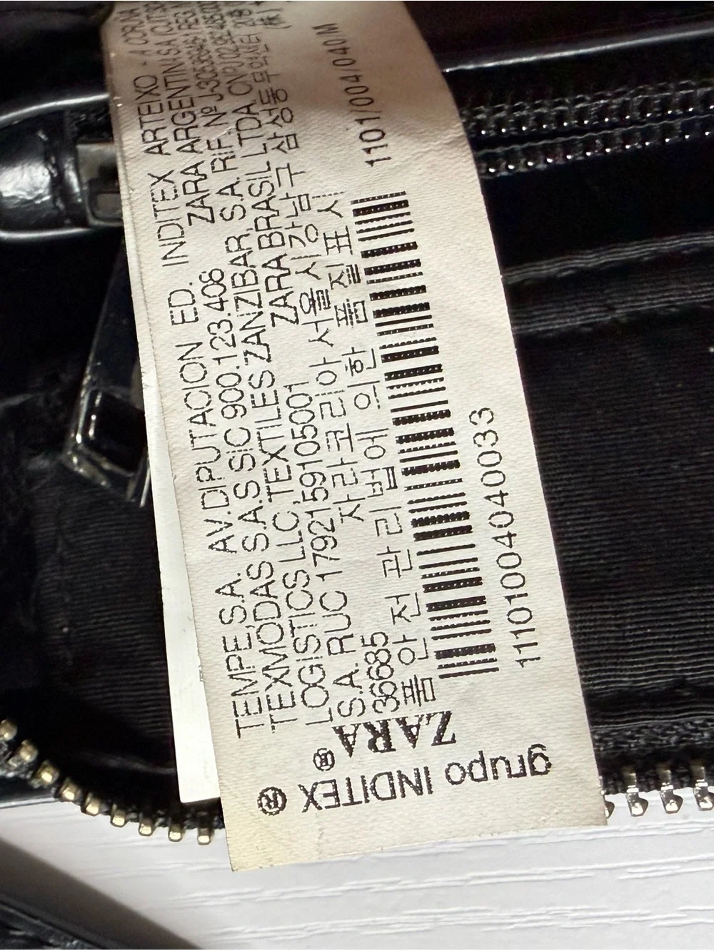 Vintage Zara Black Leather Duffel Bag